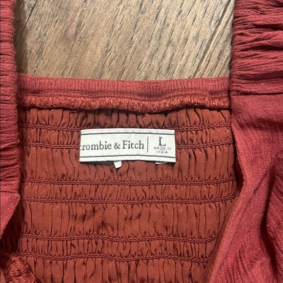 ABERCROMBIE & FITCH scrunchie strap v neck maxi dress, size large - Picture 3 of 5